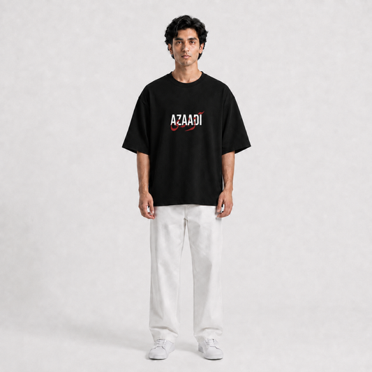 AZAADI OVERSIZED TEE (Black)