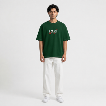AZAADI Oversized Tee (Bottle Green)