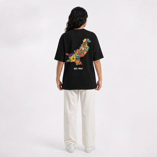 AZAADI OVERSIZED TEE (Black)