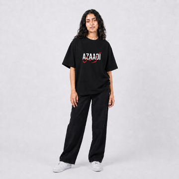 AZAADI OVERSIZED TEE (Black)
