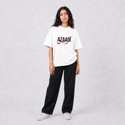 AZAADI OVERSIZED TEE (White)