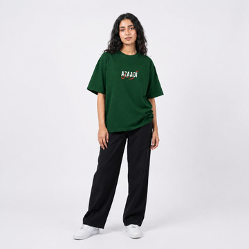 AZAADI OVERSIZED TEE (Bottle Green)
